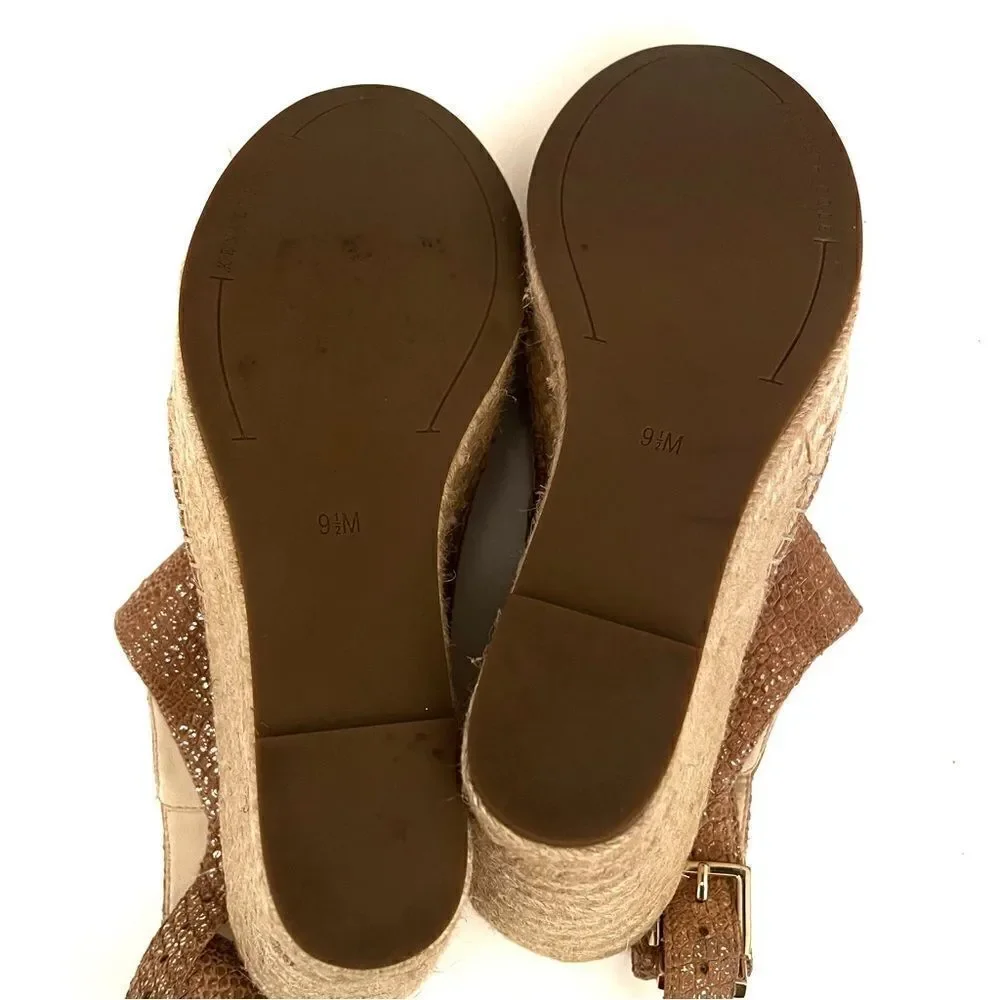 KENNETH COLE New York Wedges Odette Platform Espadrille Size 9.5